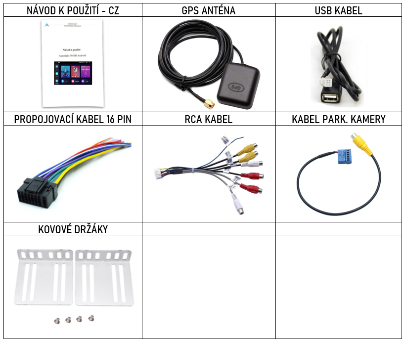 Příslušenství 2DIN autorádio Podofo RK-A715 Android s GPS s CarPlay a AndroidAuto